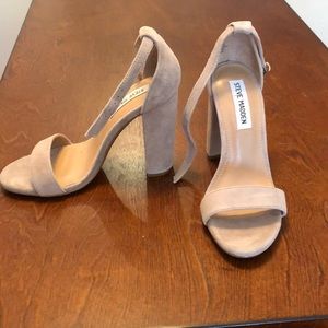 Steve Madden Nude Suede Chunky Heels size 7
